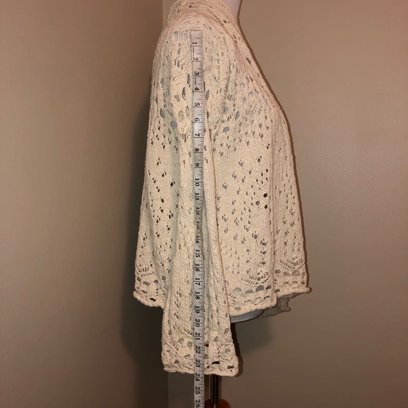 Free People Long Sleeve Traveling Ivory Lacey Sweater - Picture 8 of 15